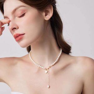 Love natural freshwater pearl necklace